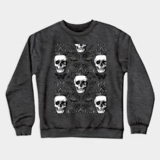 Skull King - Vintage Skull Halloween Illustration Ephemera Crewneck Sweatshirt